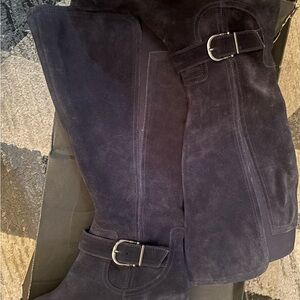 Royal blue  Suede Knee-High Naturalizer Boots with Buckles., Brand new with box